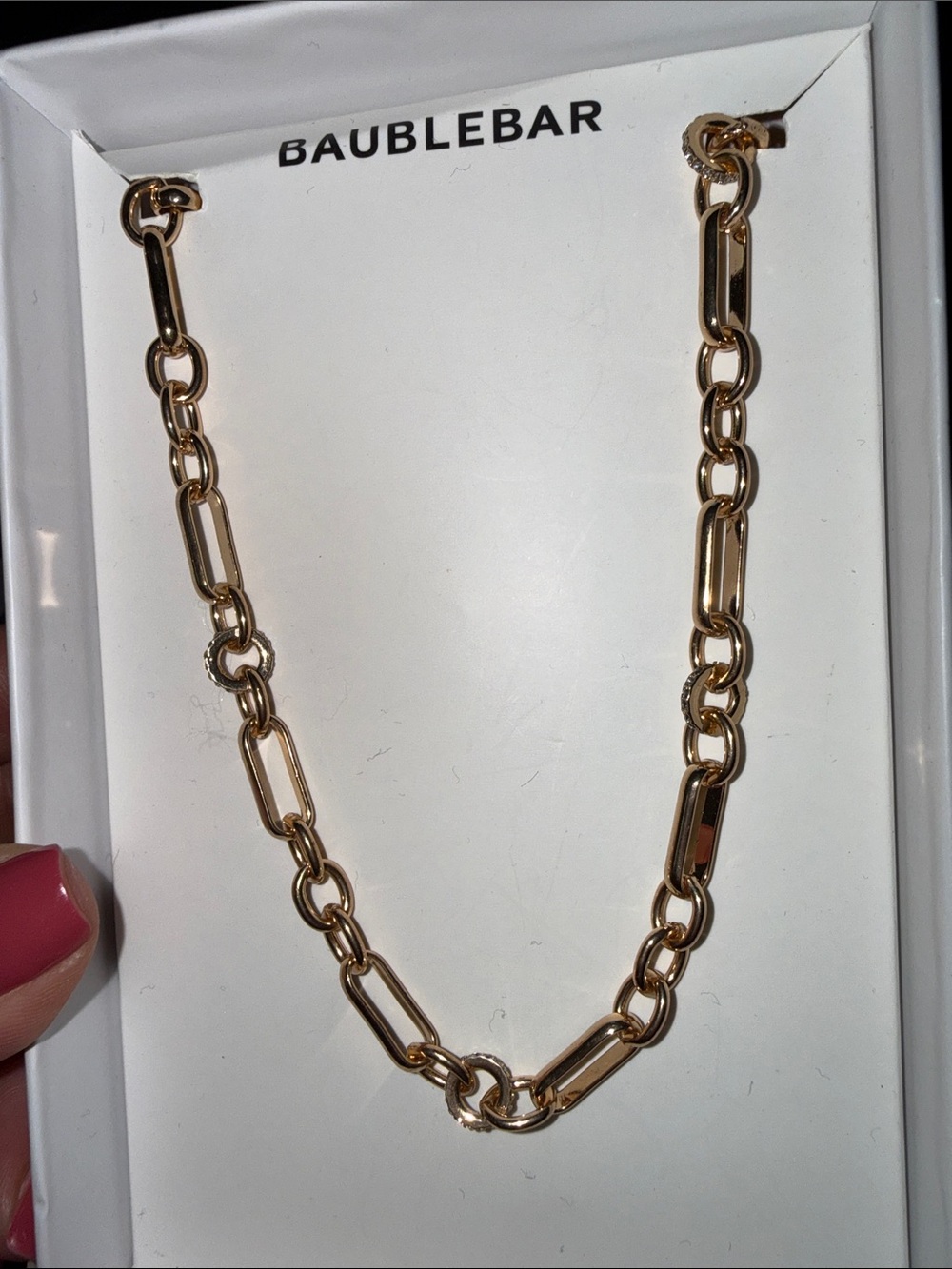 BaubleBar Gold Mixed Link Chain Necklace NWT